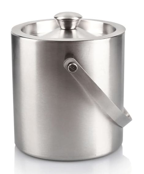 Double-Wall Stainless Steel Insulated Ice Bucket Carrying Handle, Great for Home Bar Matt Design 15cm/ Silver (Pack of 1Pc) - Image 2